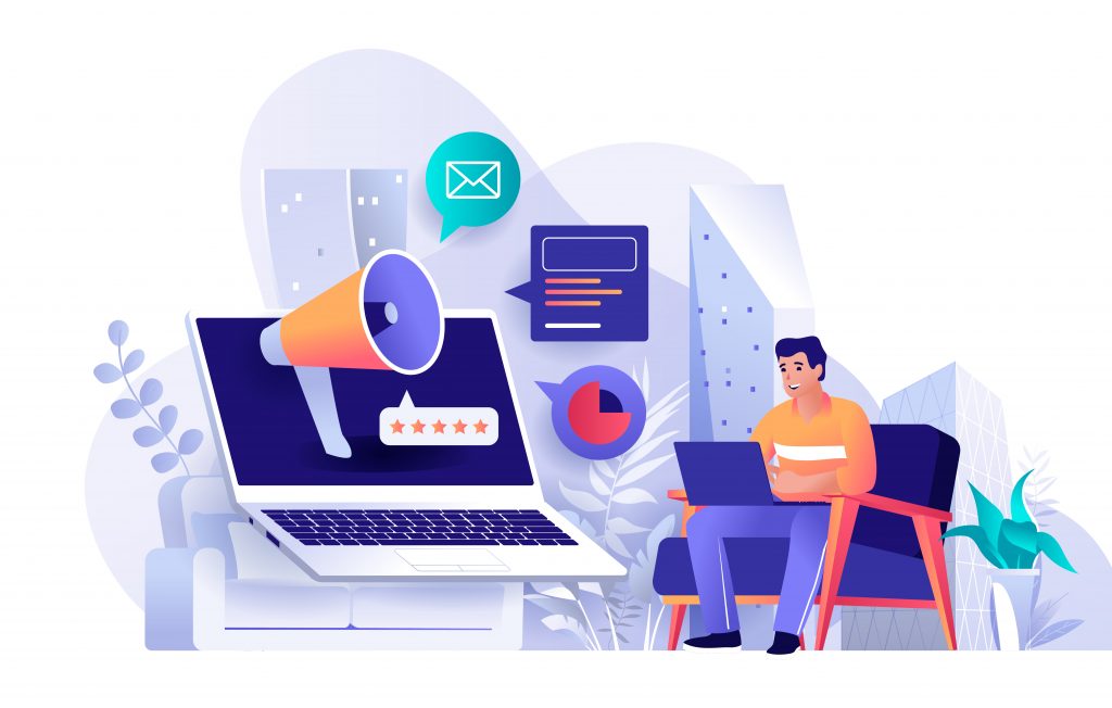 Modern digital marketing illustration